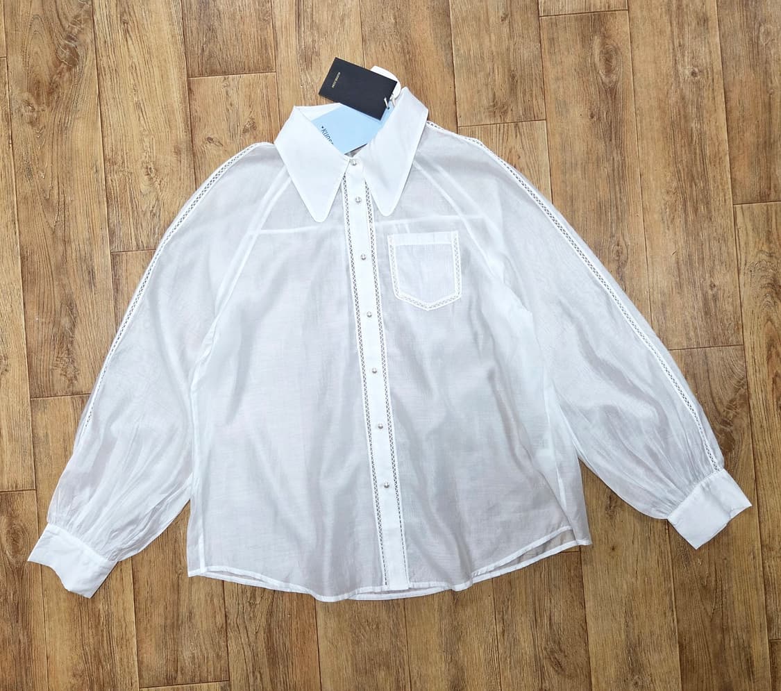 쿠오세(KUOSE) 이리디센트 오버레이 리오셀 셔츠 프리사이즈 새상품 상품이미지5