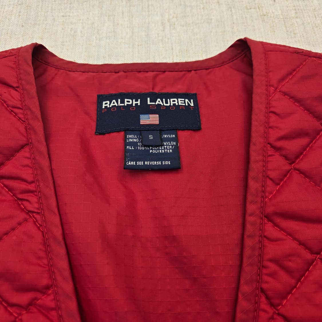 랄프로렌 여성 퀼팅 조끼 레드 상품이미지2