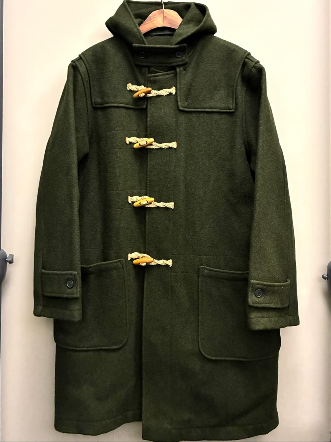 (L/105)Schott USA 쇼트 울 더플코트 떡볶이코트 올리브그린 상품이미지1