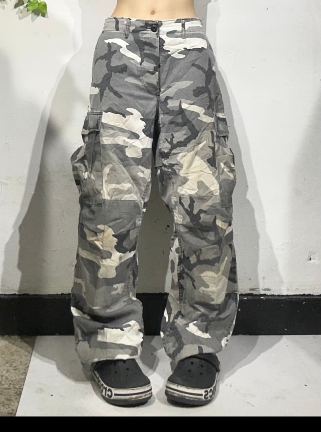 빈티지 밀리터리 와이드 그레이 카고팬츠 33 상품이미지2