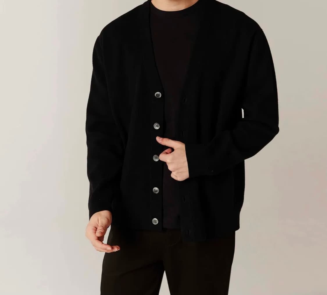 지오다노 12GG 하프밀란 브이넥 가디건 상품이미지1