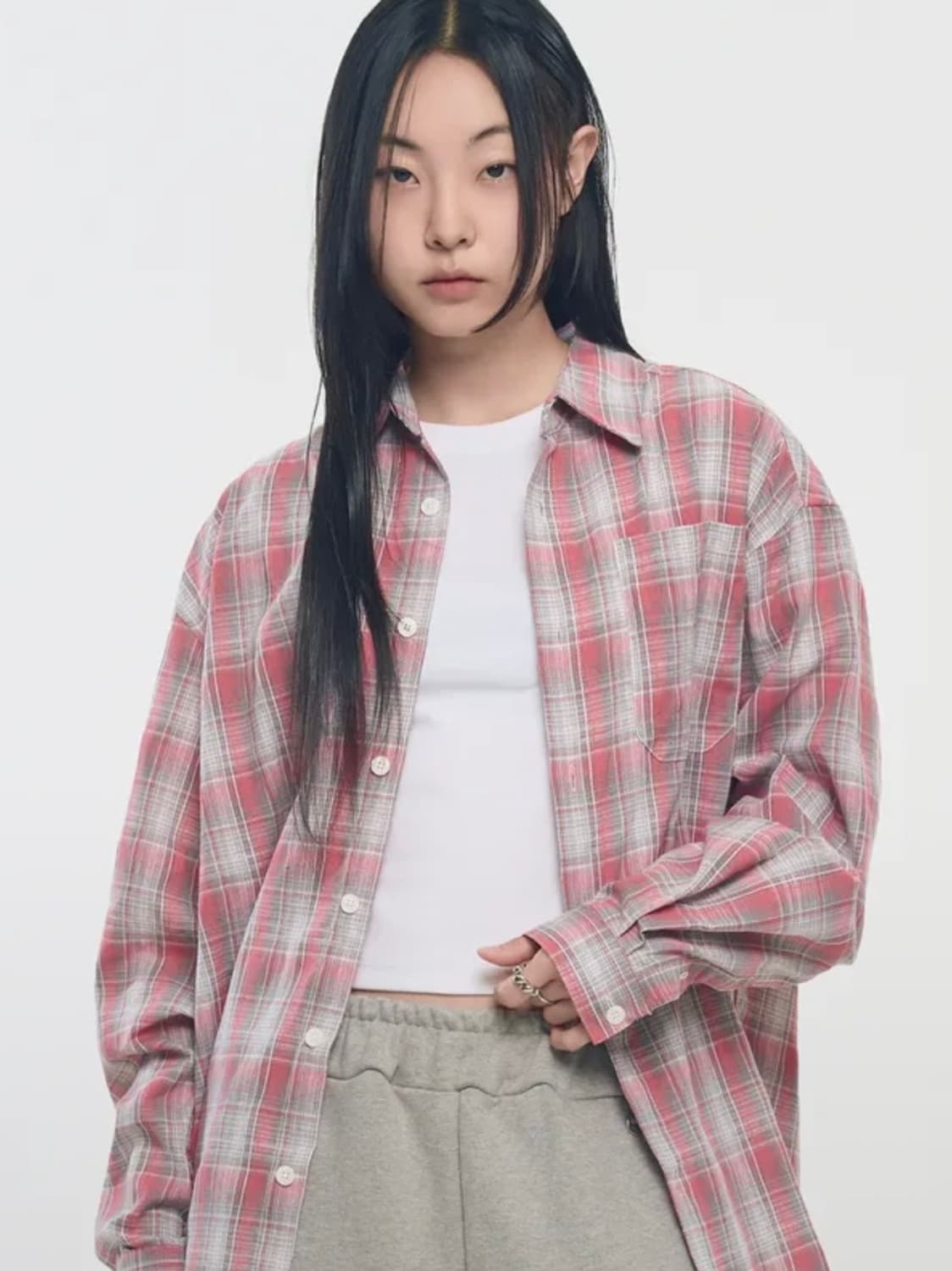 레트로 포켓 체크 셔츠 상품이미지2