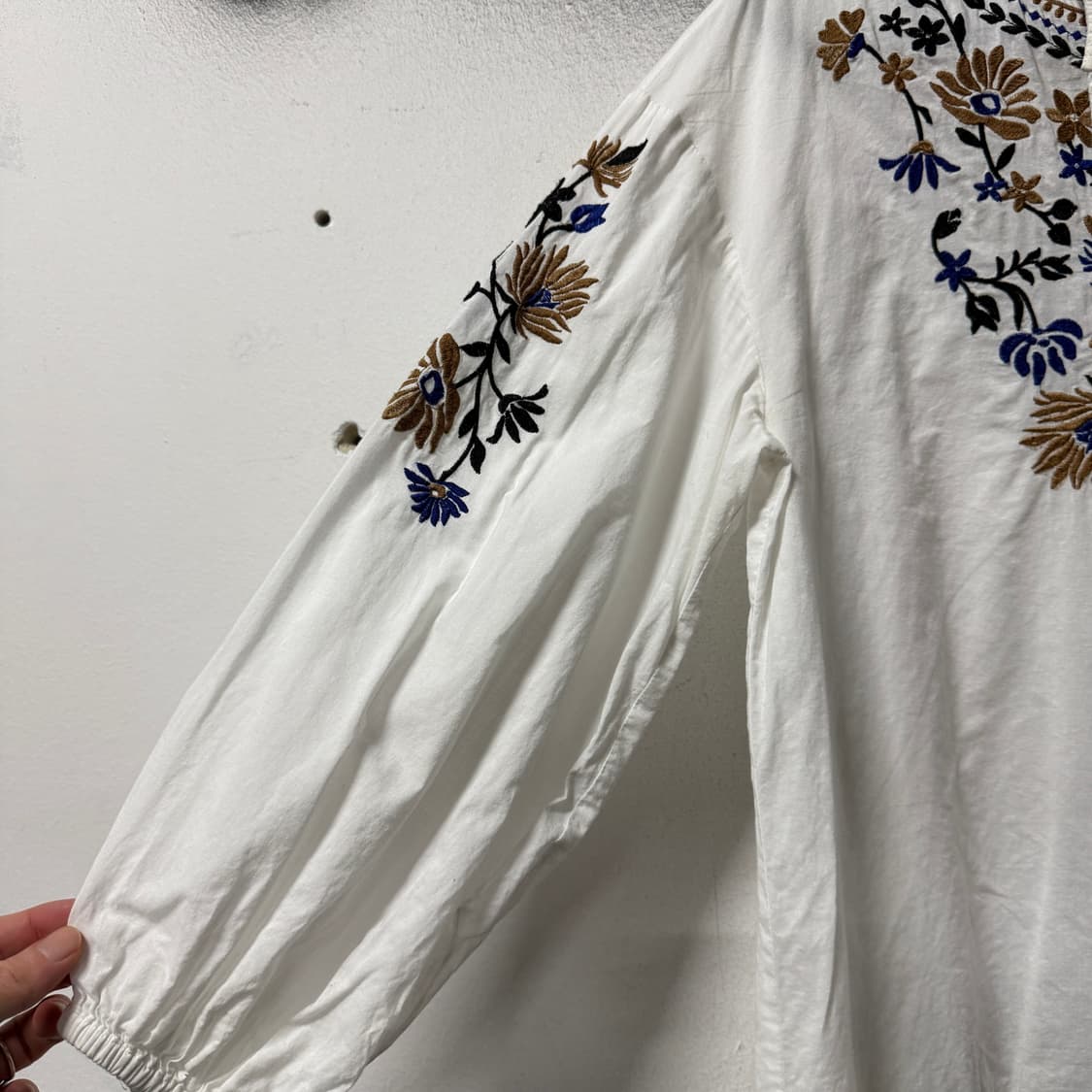 VTG 빈티지 보헤미안 모리 플로럴 자수 블라우스 상품이미지4