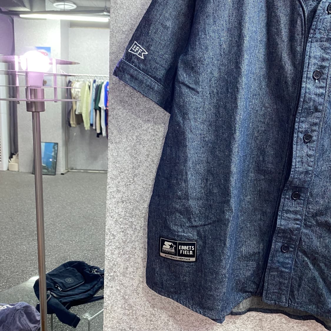 스타터 X 필드플란넬 인디고 블루 데님 베이스볼 자켓  B4529 상품이미지6