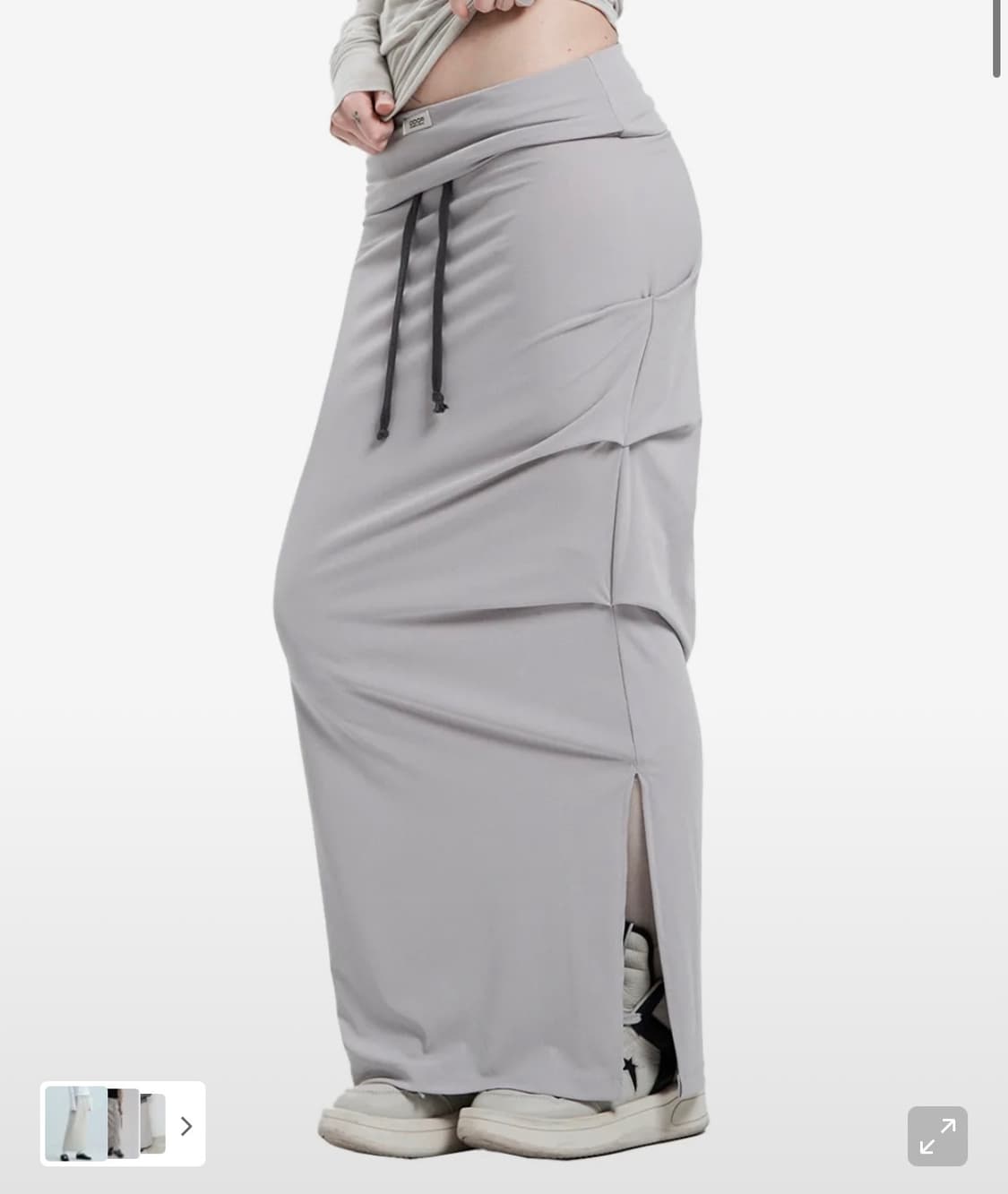 Odor 오도어Jersey shirring skirt sand beige 상품이미지1