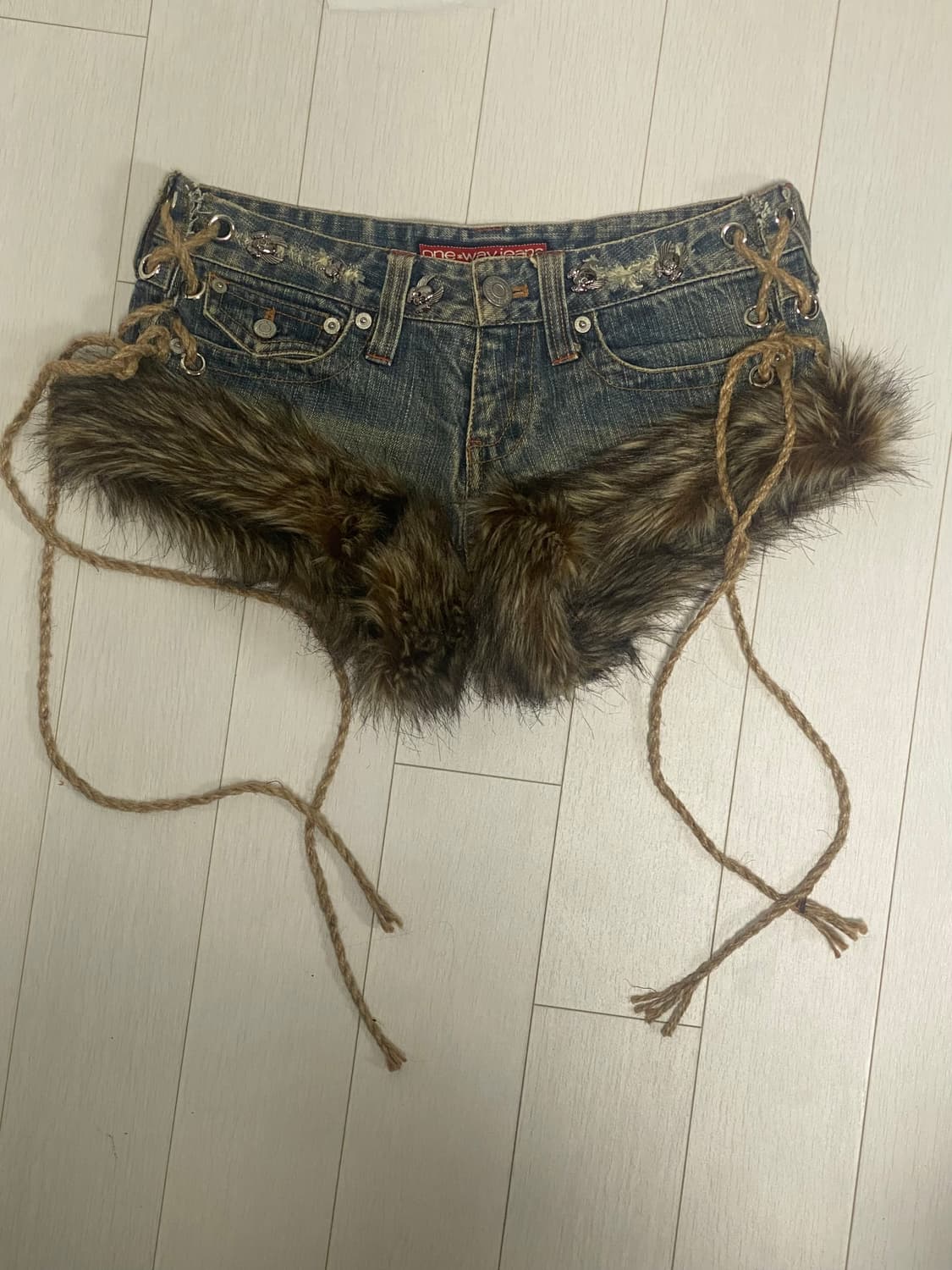 퍼 반바지 퍼 숏츠 y2k 고딕 펑크 그런지 페어리 fur 상품이미지4