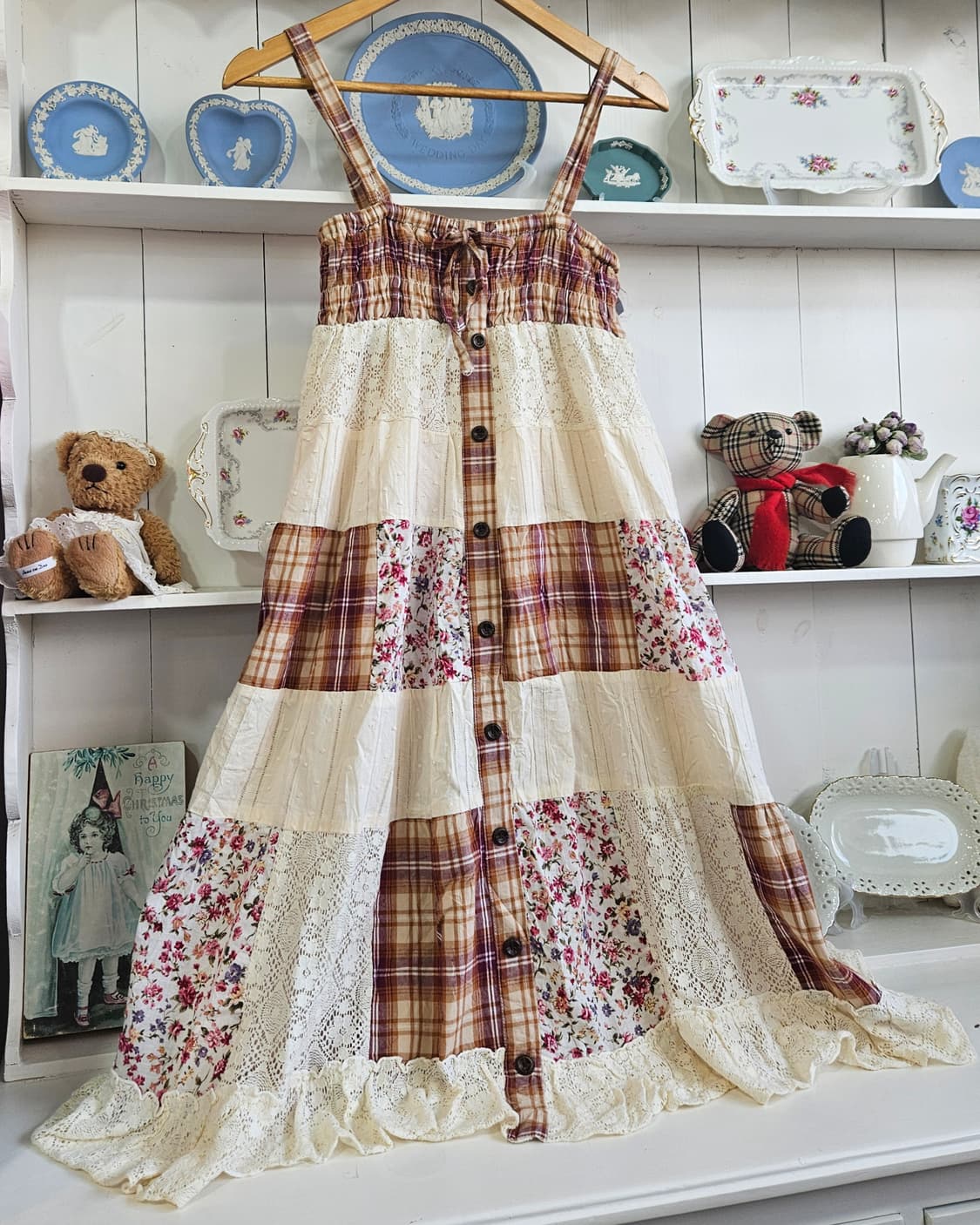 패치워크 레이스 원피스 상품이미지2