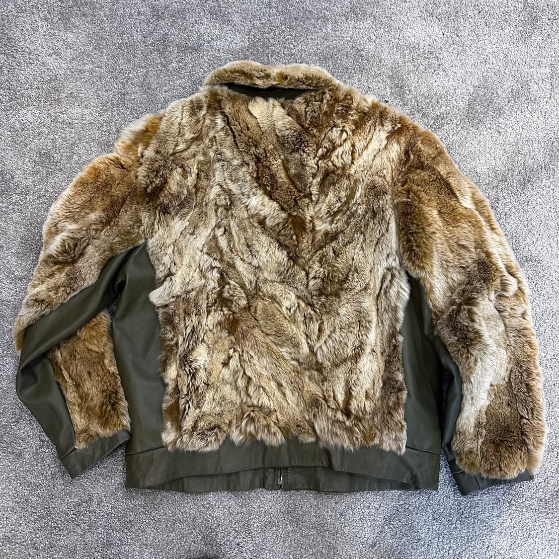 빈티지 카키 램스킨 렉스 퍼자켓(집업)M-L 상품이미지6