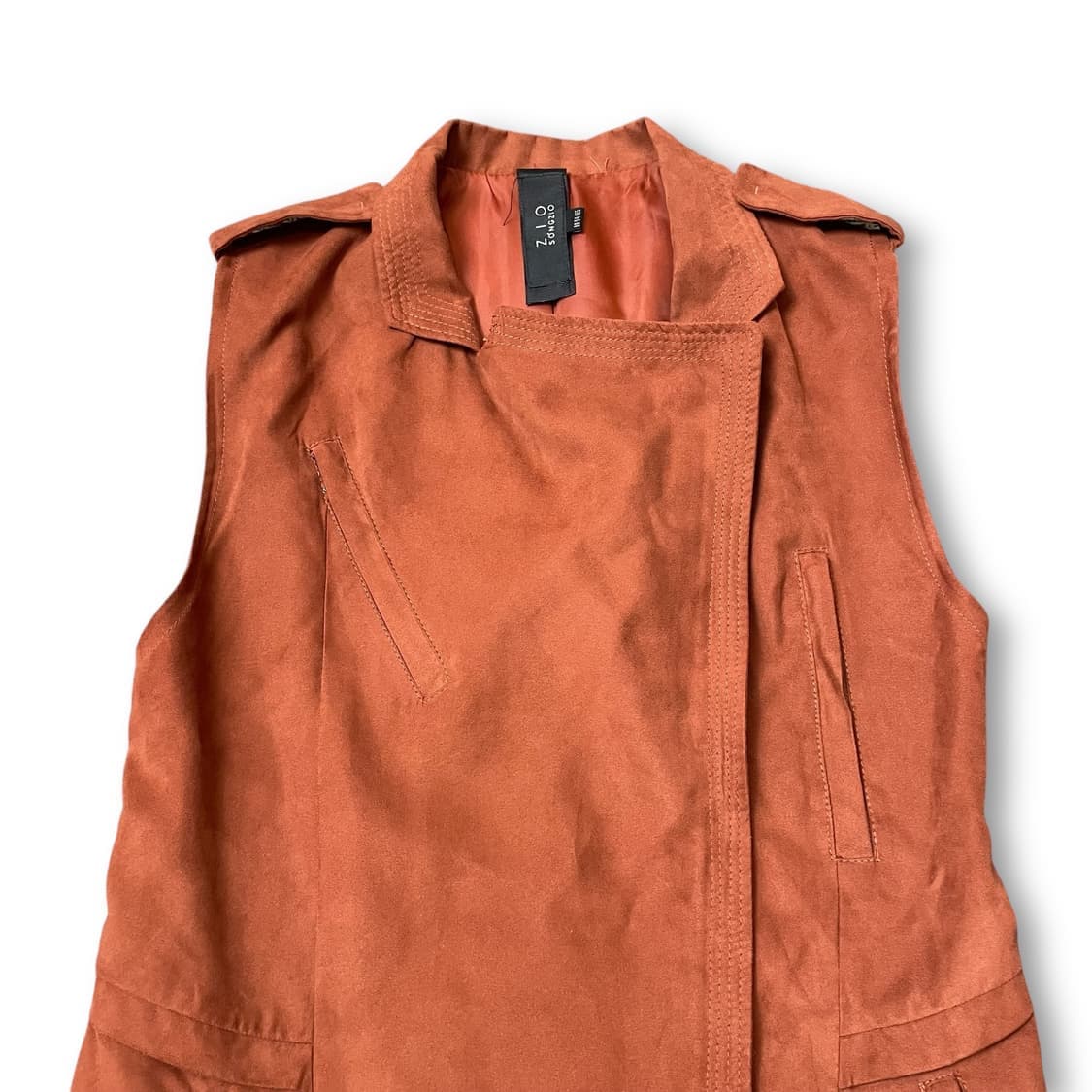 지오송지오 레드브라운 스웨이드 조끼 베스트 원피스 상품이미지3