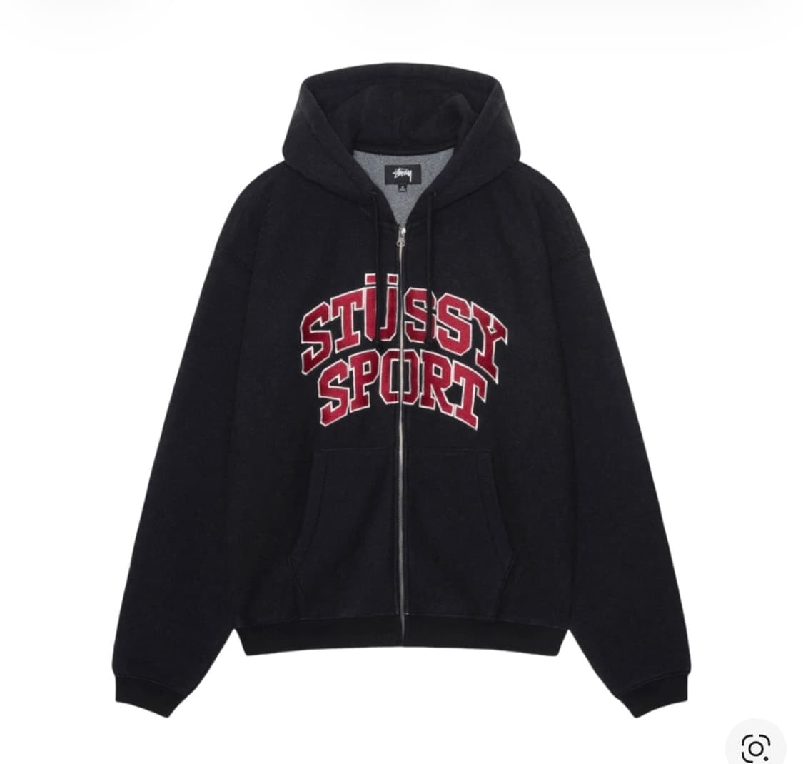 스투시 스포츠 후드집업 워시드 블랙 상품이미지7