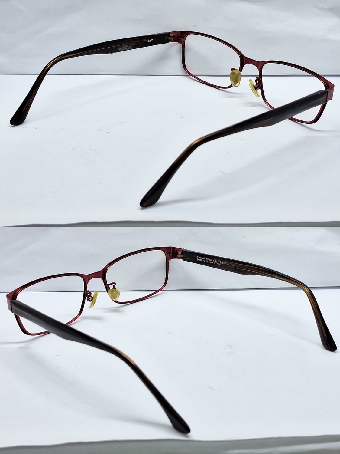 Zoff 조프 ZY62021C 스테인리스 하이브리드 메탈릭 레드 안경테  상품이미지8