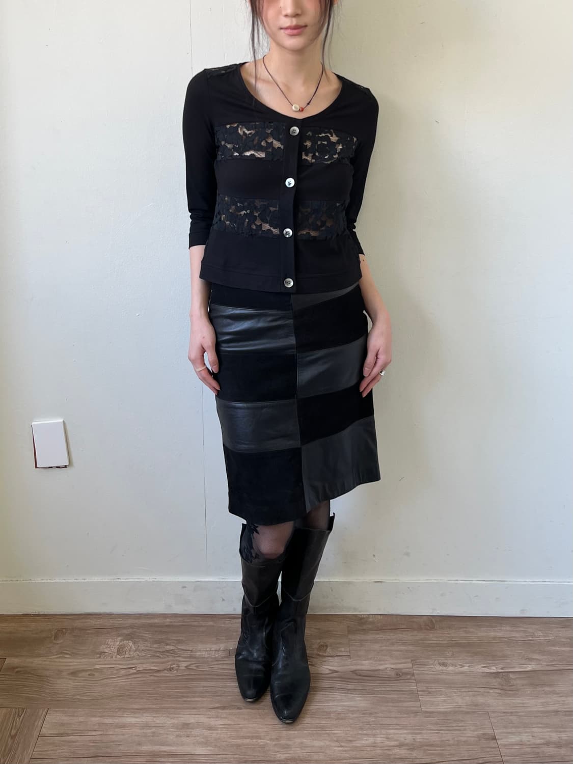 vivapresto 블랙 시스루 가디건 상품이미지8