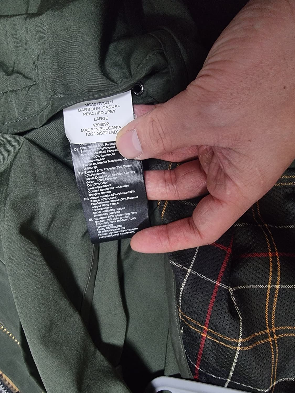 바버 스페이 논왁스 카키 L 상품이미지4