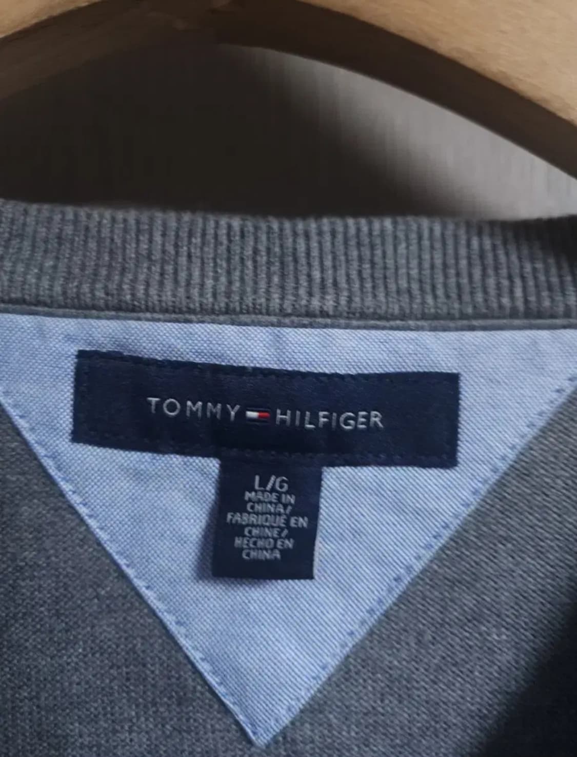 타미힐피거 아가일 브이넥 얇은니트, L 상품이미지3