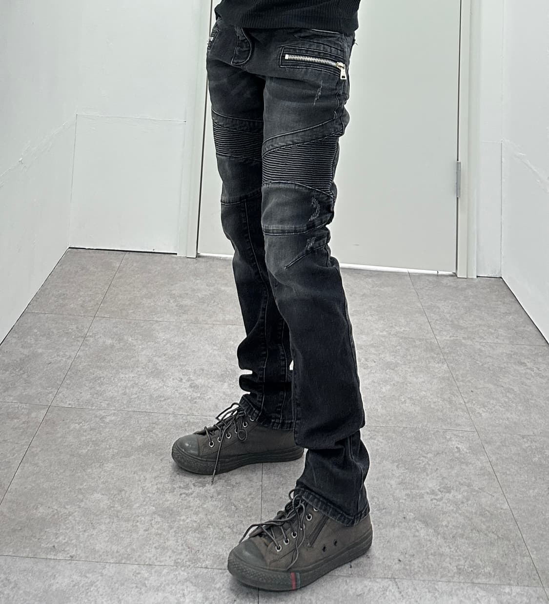 Vintage buckle stud khaki shoes  상품이미지8