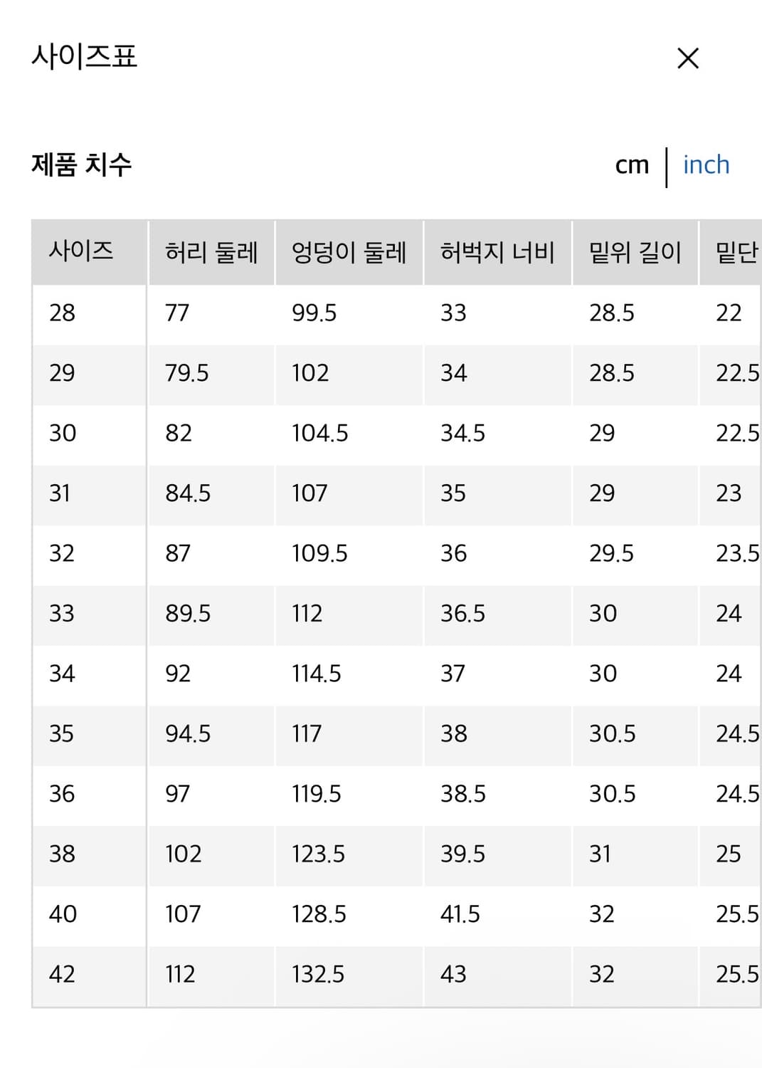 [34] 유니클로 와이드 핏 진 68 블루 상품이미지8