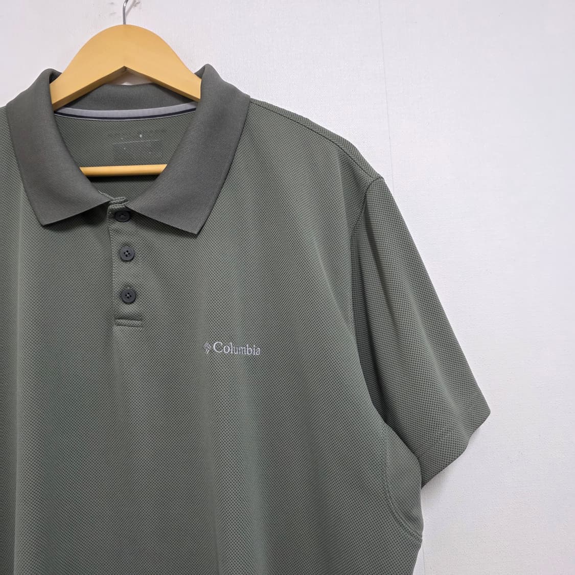 3XL 빅사이즈 컬럼비아 카키 메쉬 기능성 반팔 카라티 상품이미지2