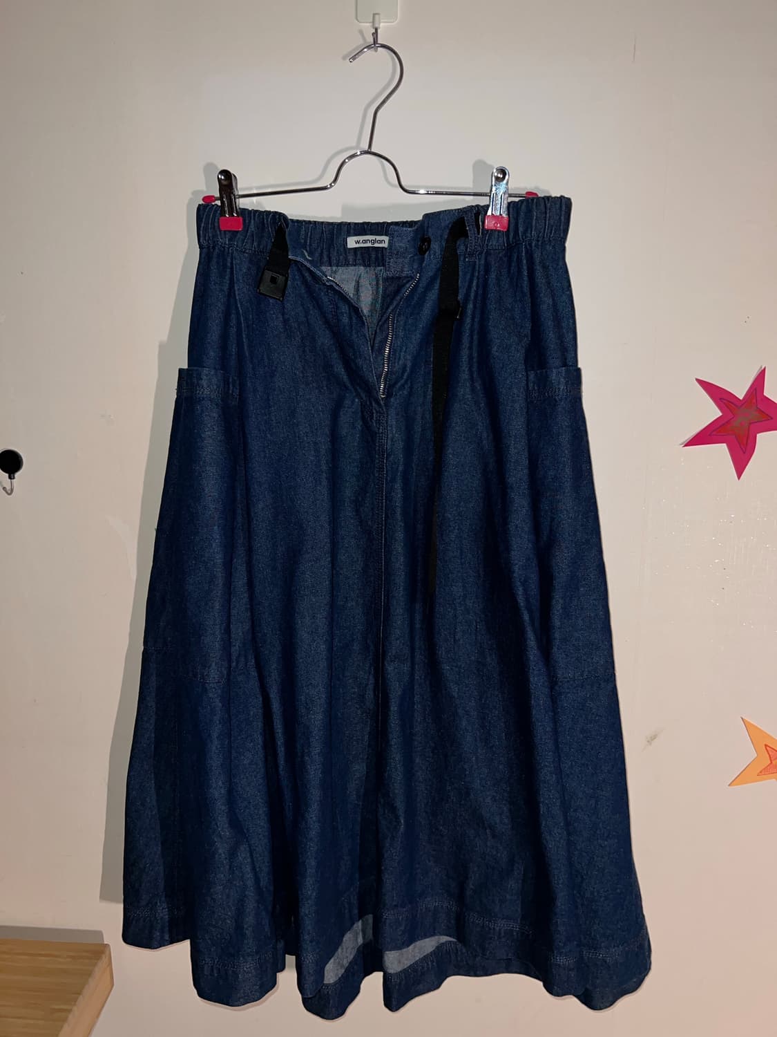 [앵글런] Belt Bloom Denim Skirt - Indigo De 상품이미지1