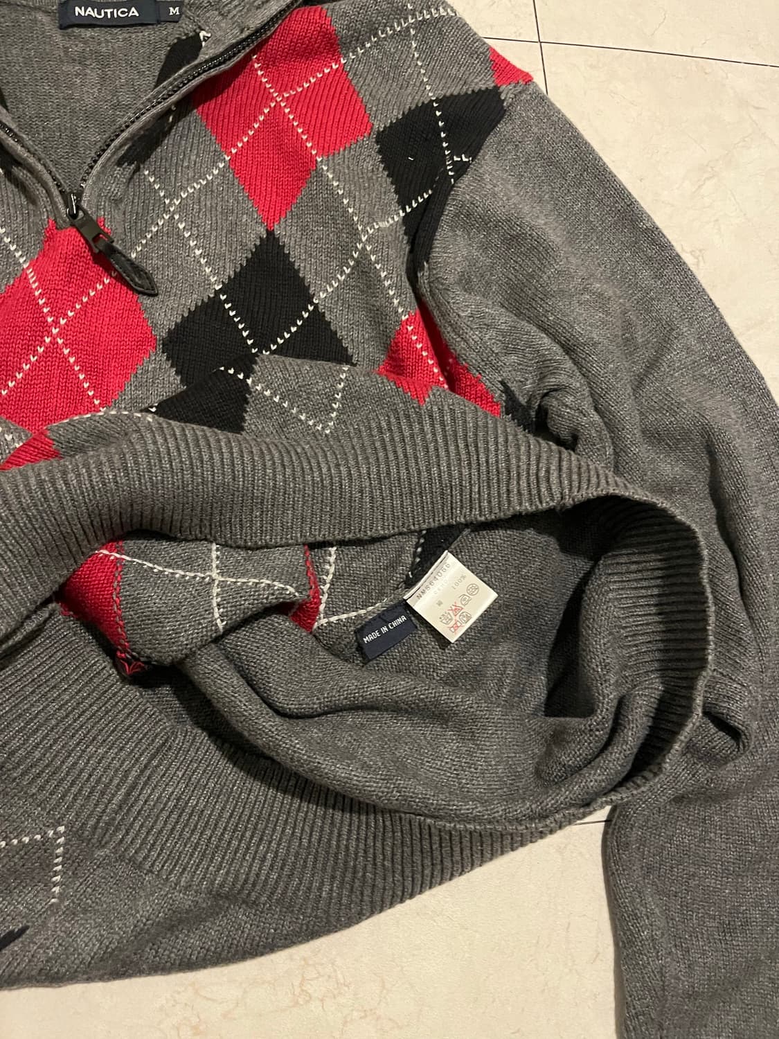 Nautica japan 노티카 재팬 아가일 패턴 집업 L 상품이미지4