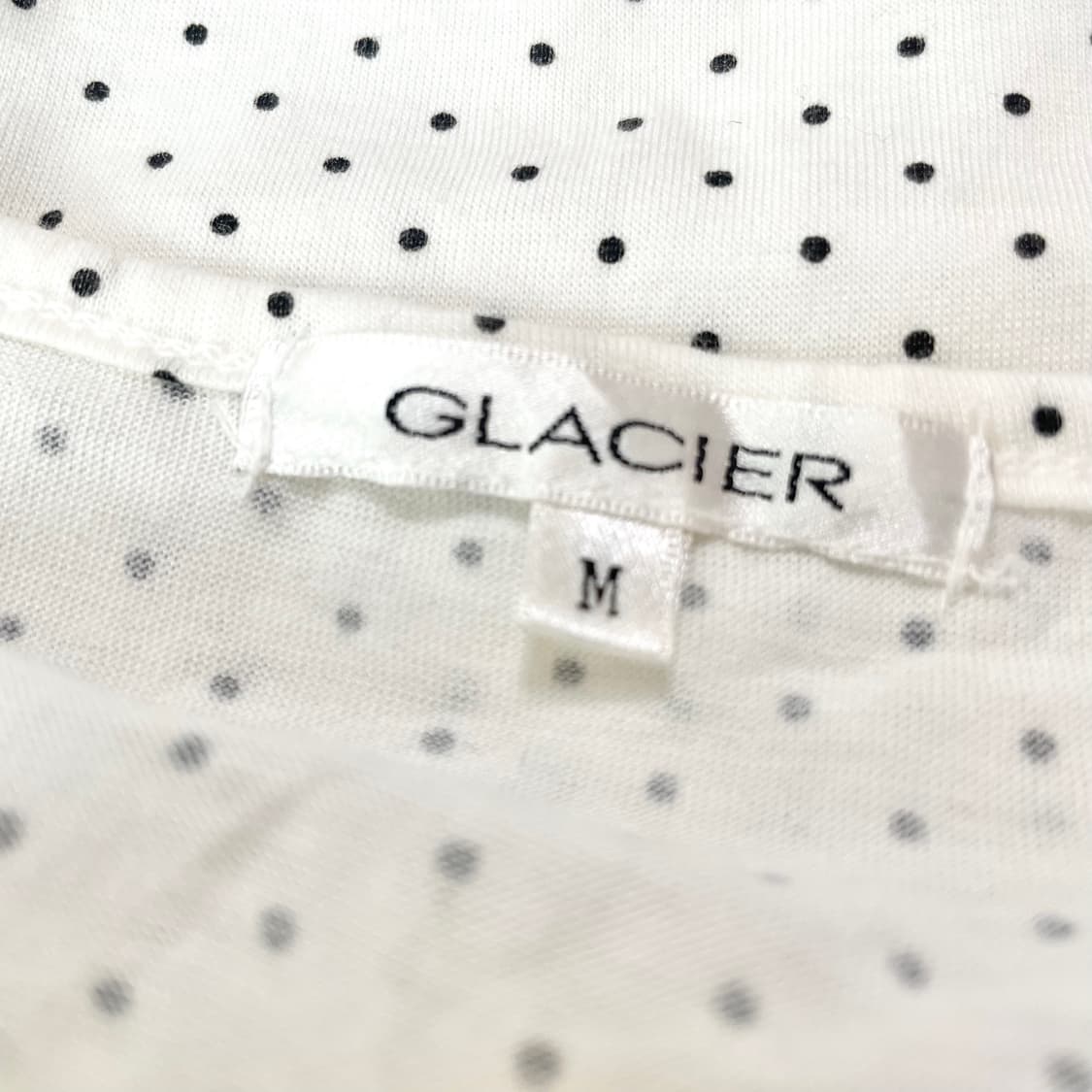 Glacier 글래시어 화이트 도트 리본 슬리브리스 갸루 히메 빈티지나시 상품이미지3