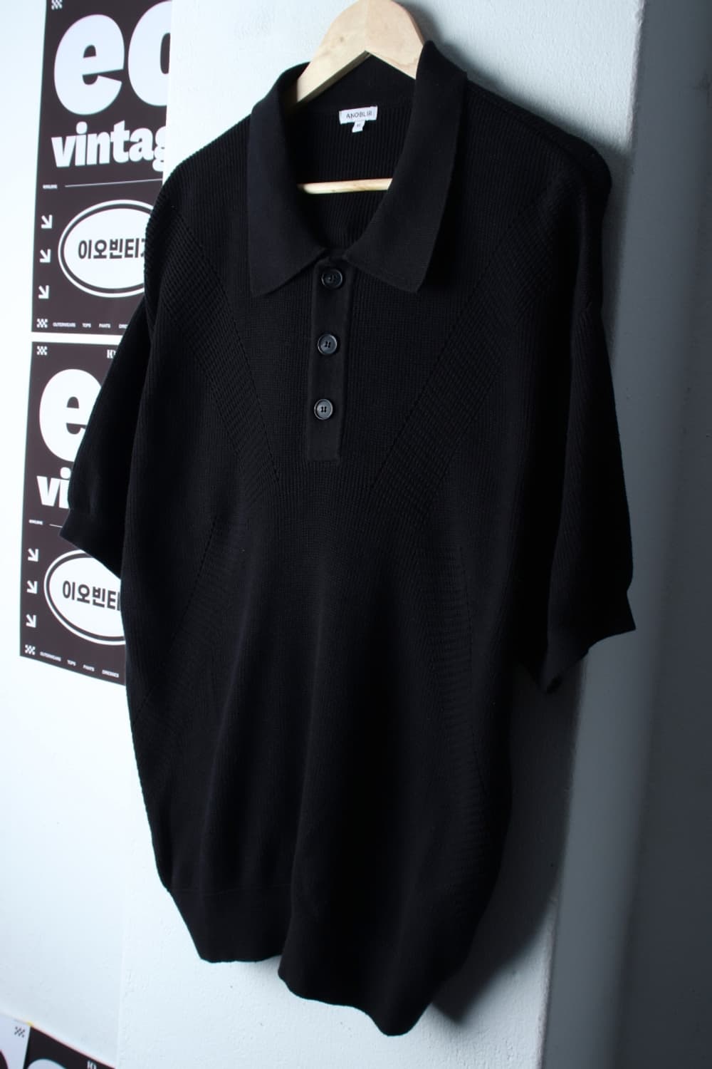 (XL-2XL) 아노블리어 반팔 카라 티셔츠 루즈핏 니트-H32512 상품이미지1