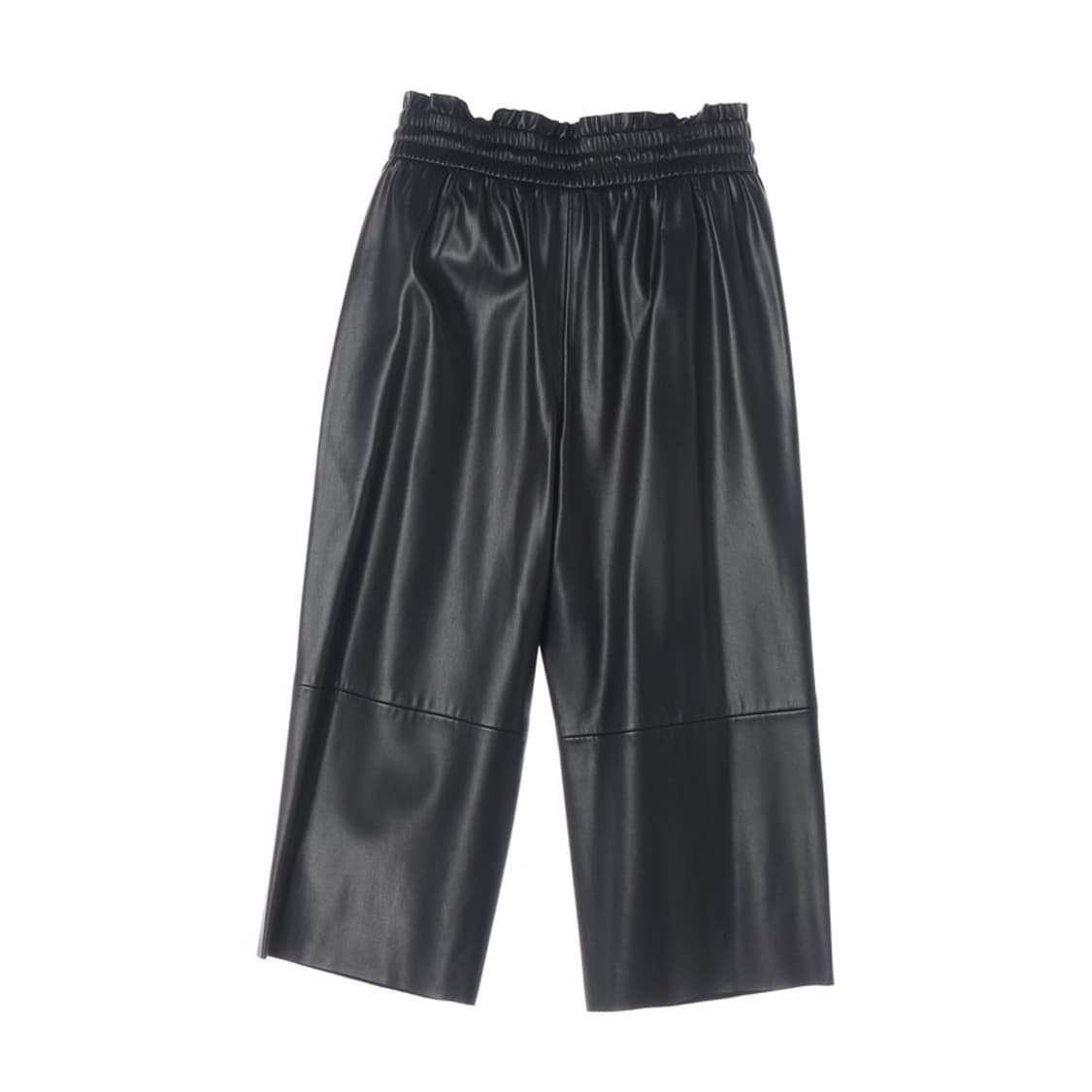 ZARA 블랙 레더 밴딩 와이드 큐롯 팬츠 M 상품이미지2