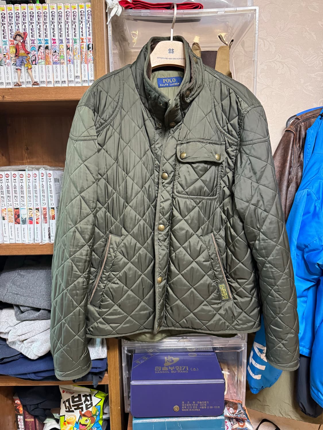 M 폴로 랄프로렌 퀼팅자켓 올리브 카키 상품이미지1