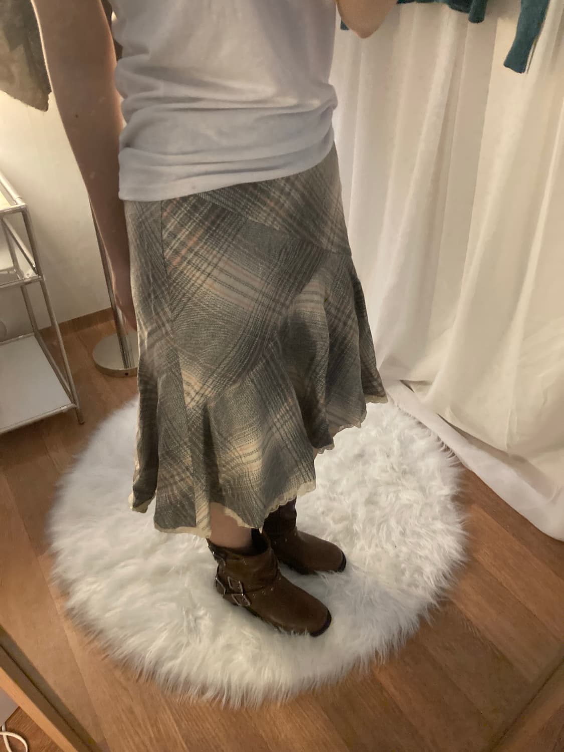 미디 체크스커트 상품이미지2