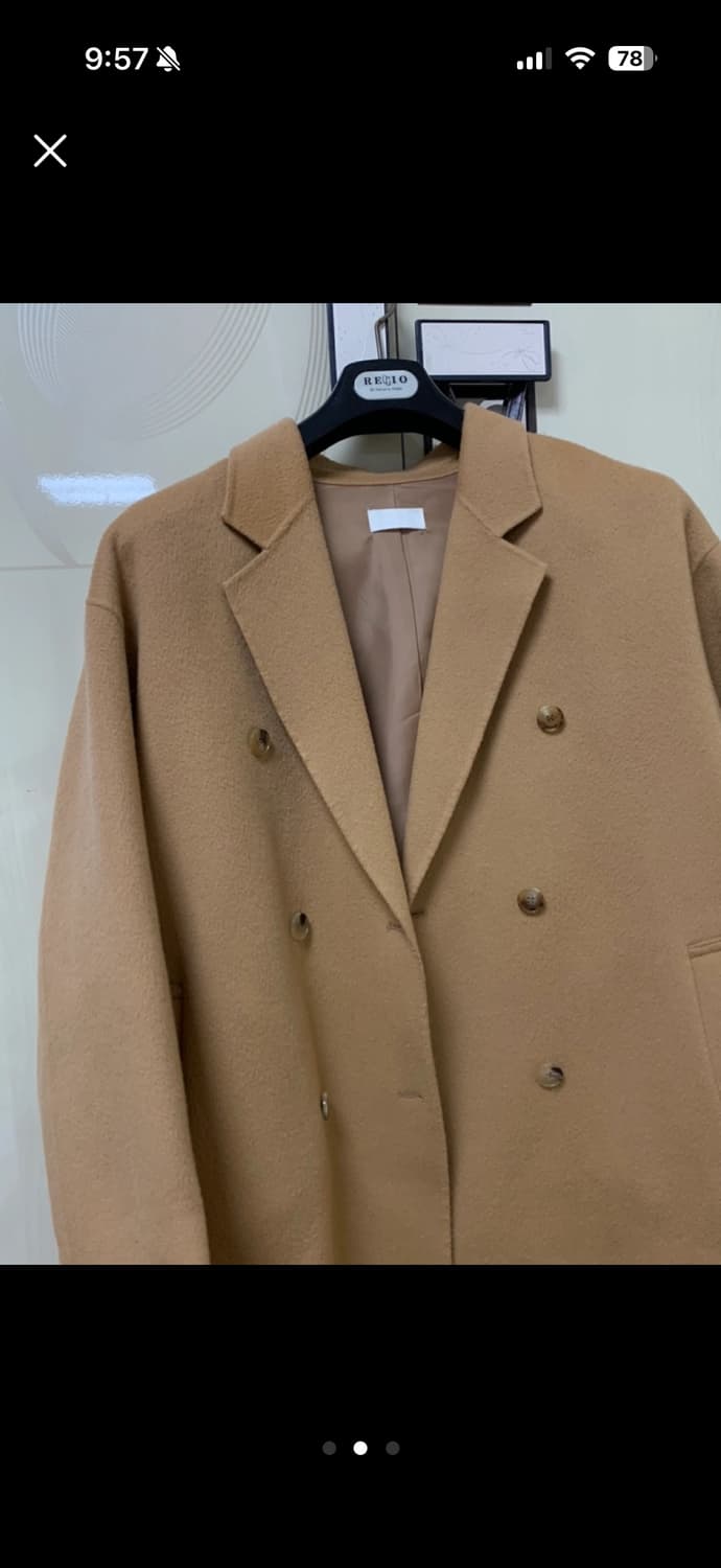 오브네어 샌드 더블 코트 카멜 상품이미지2