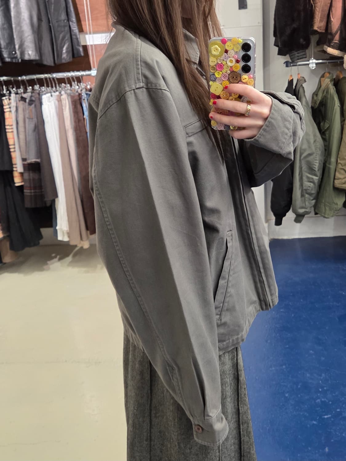 YSL 입생로랑 jeans 커프로고 스윙탑 자켓 상품이미지3