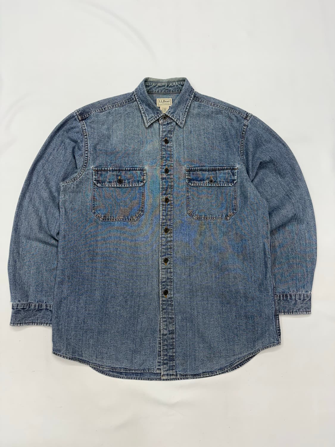 90s LLBEAN 엘엘빈 투포켓 워크 데님셔츠 상품이미지1
