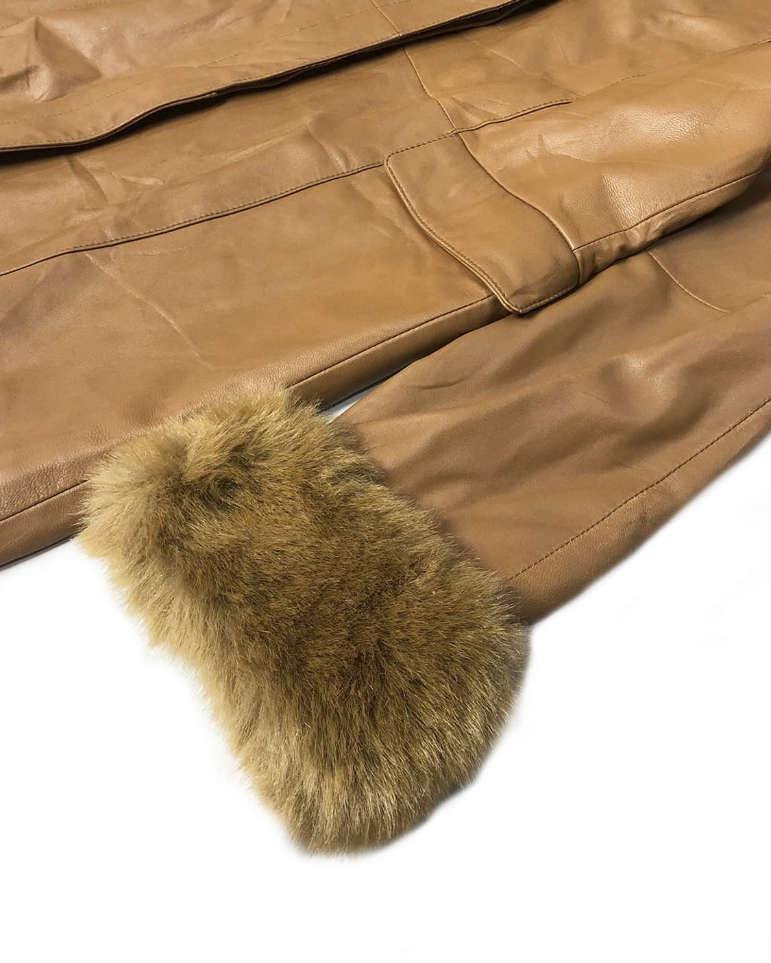 Vintage 트리밍 퍼 가죽 자켓(카라 탈부착 가능) 상품이미지7
