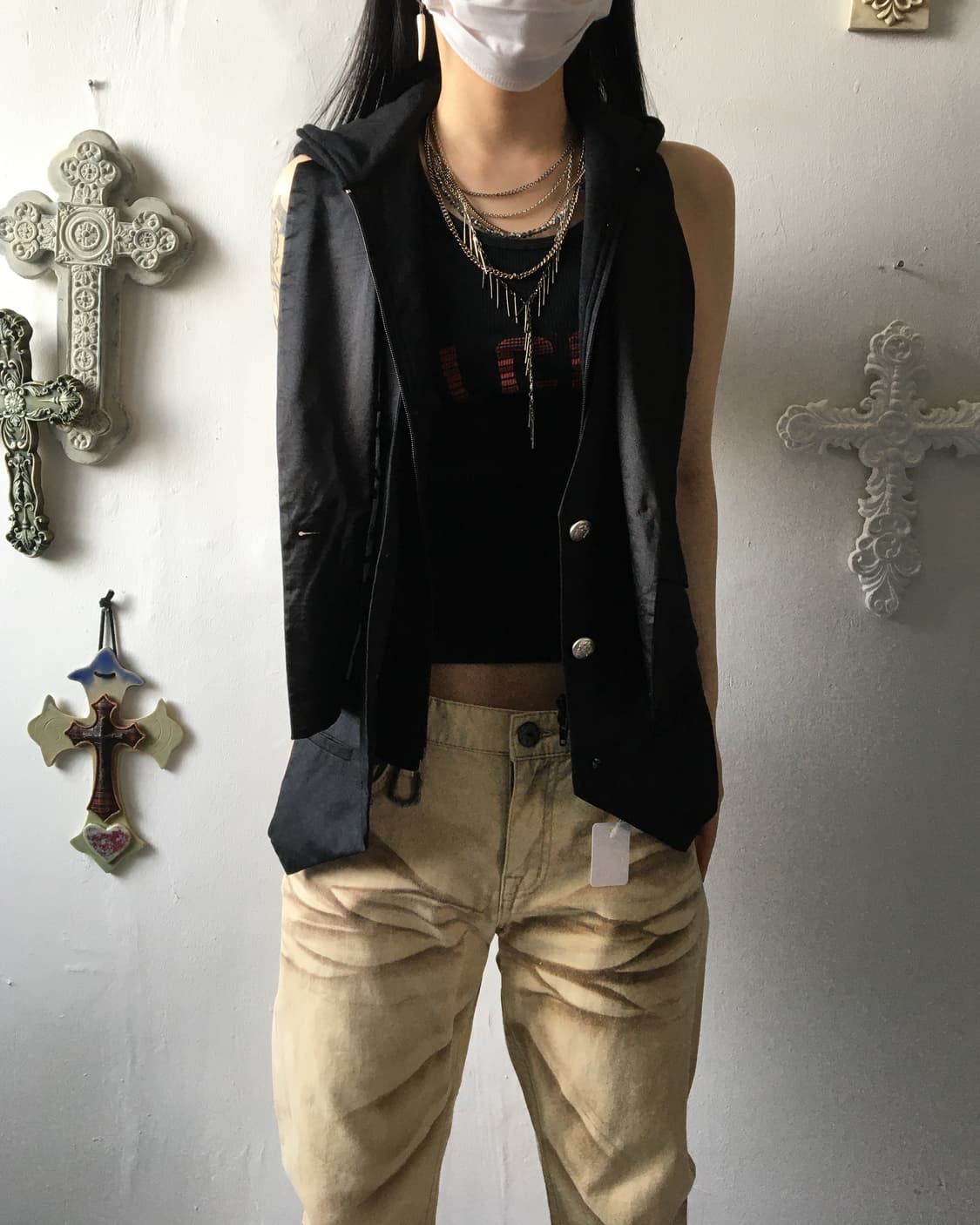 Vest double layered hood sleeveless 상품이미지9