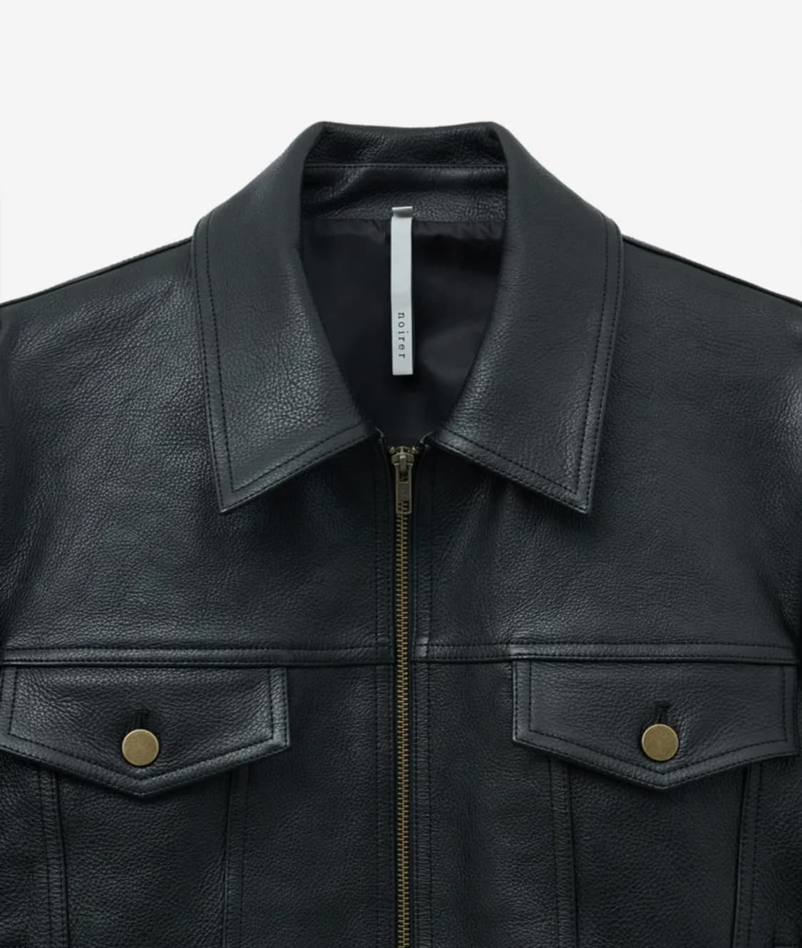 노이어 엔틱 카우 레더 트러커 자켓 (블랙) 52사이즈 상품이미지3