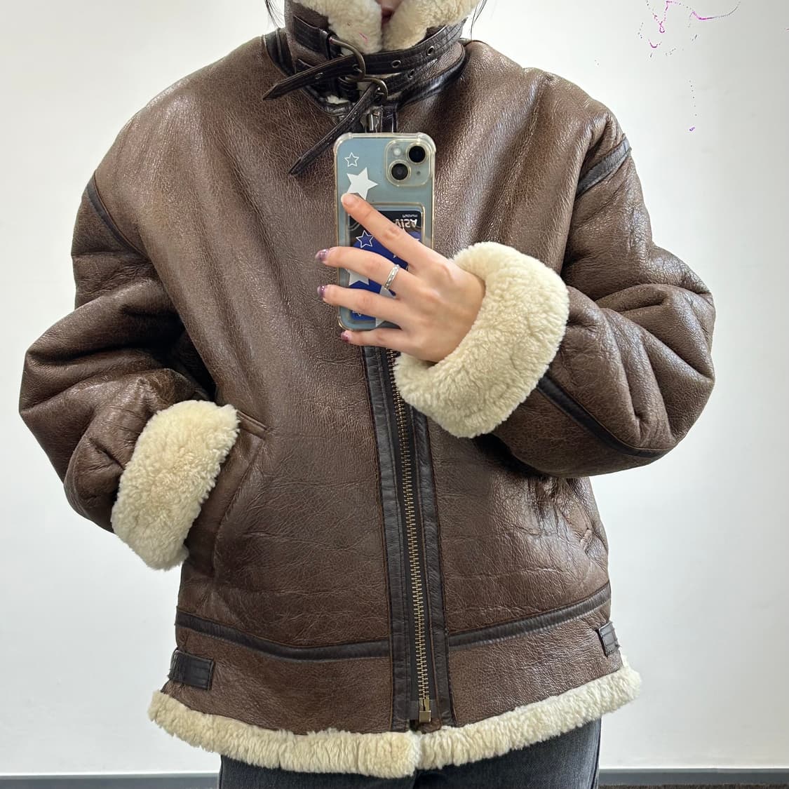 Vintage 빈티지 트윈 넥버클 무스탕 상품이미지3