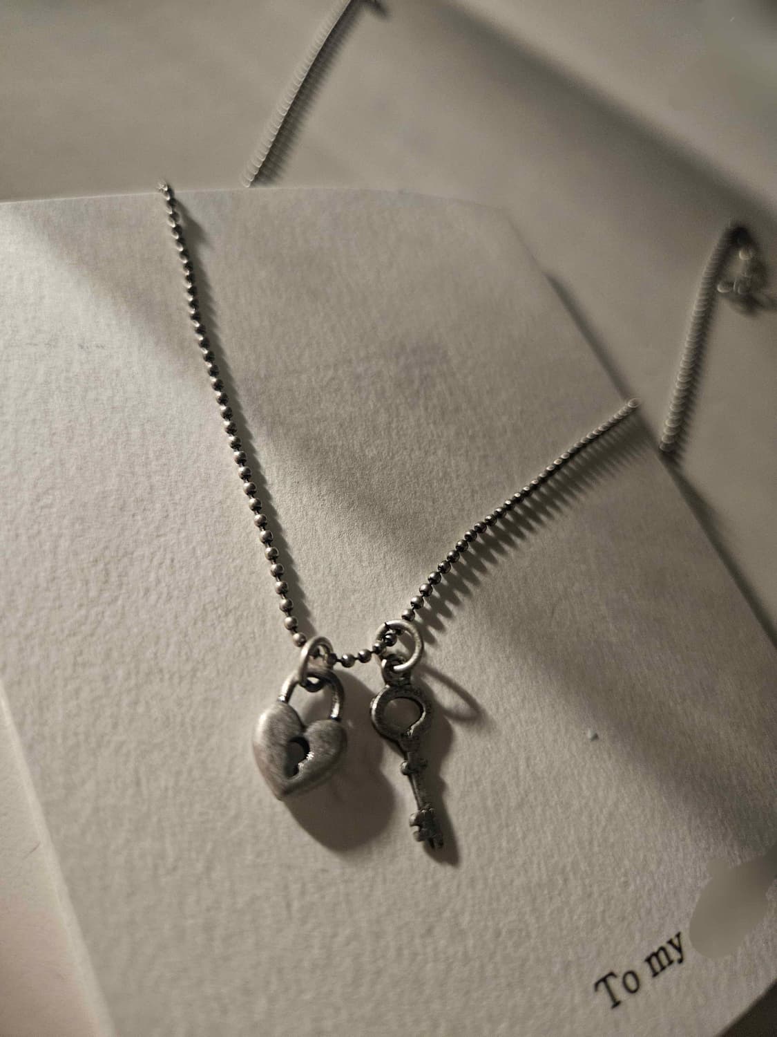 Heart lock n key necklace  상품이미지1