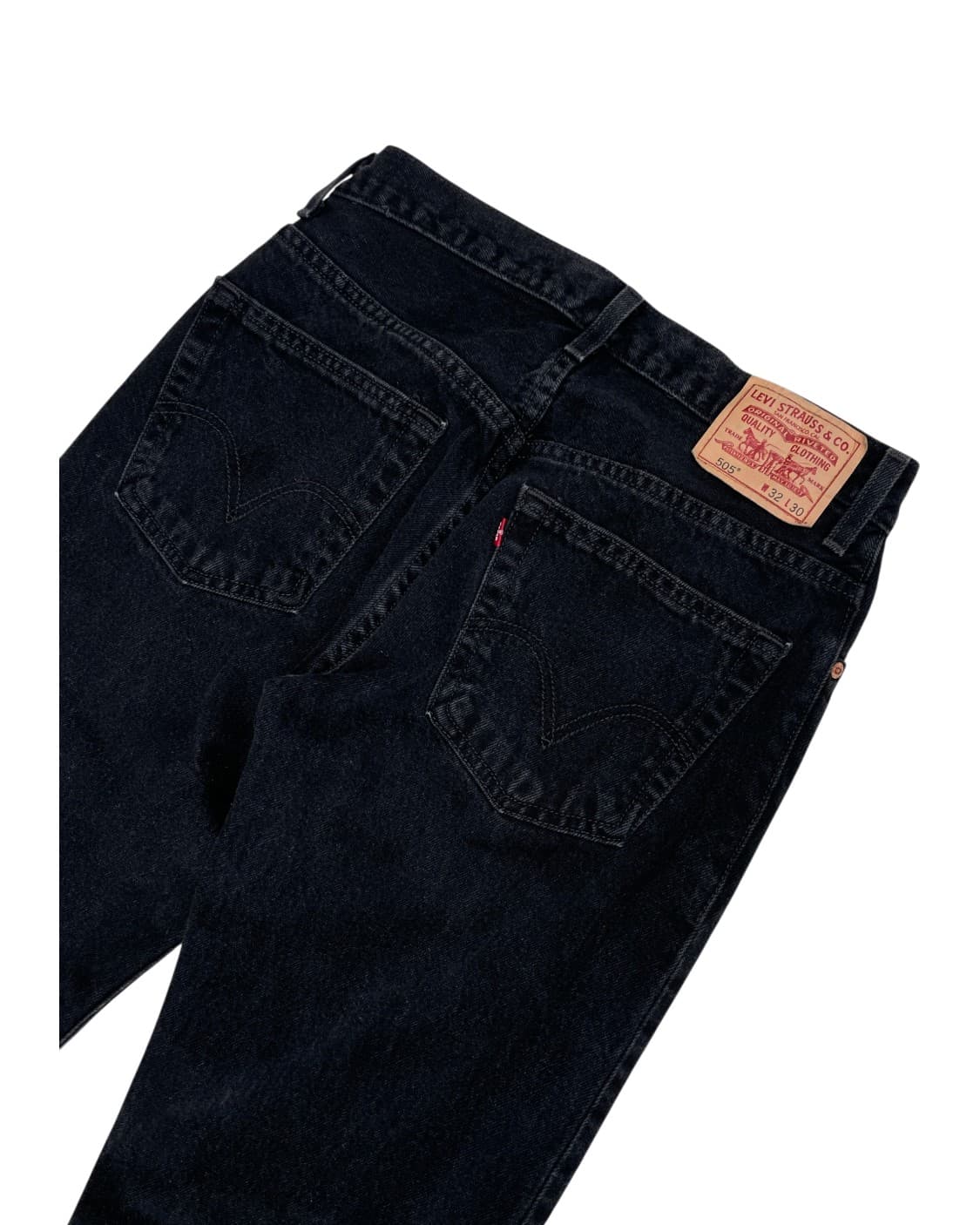 [32x30] Levis 리바이스 505 스트레이트 흑청 블랙 데님 팬츠 상품이미지3