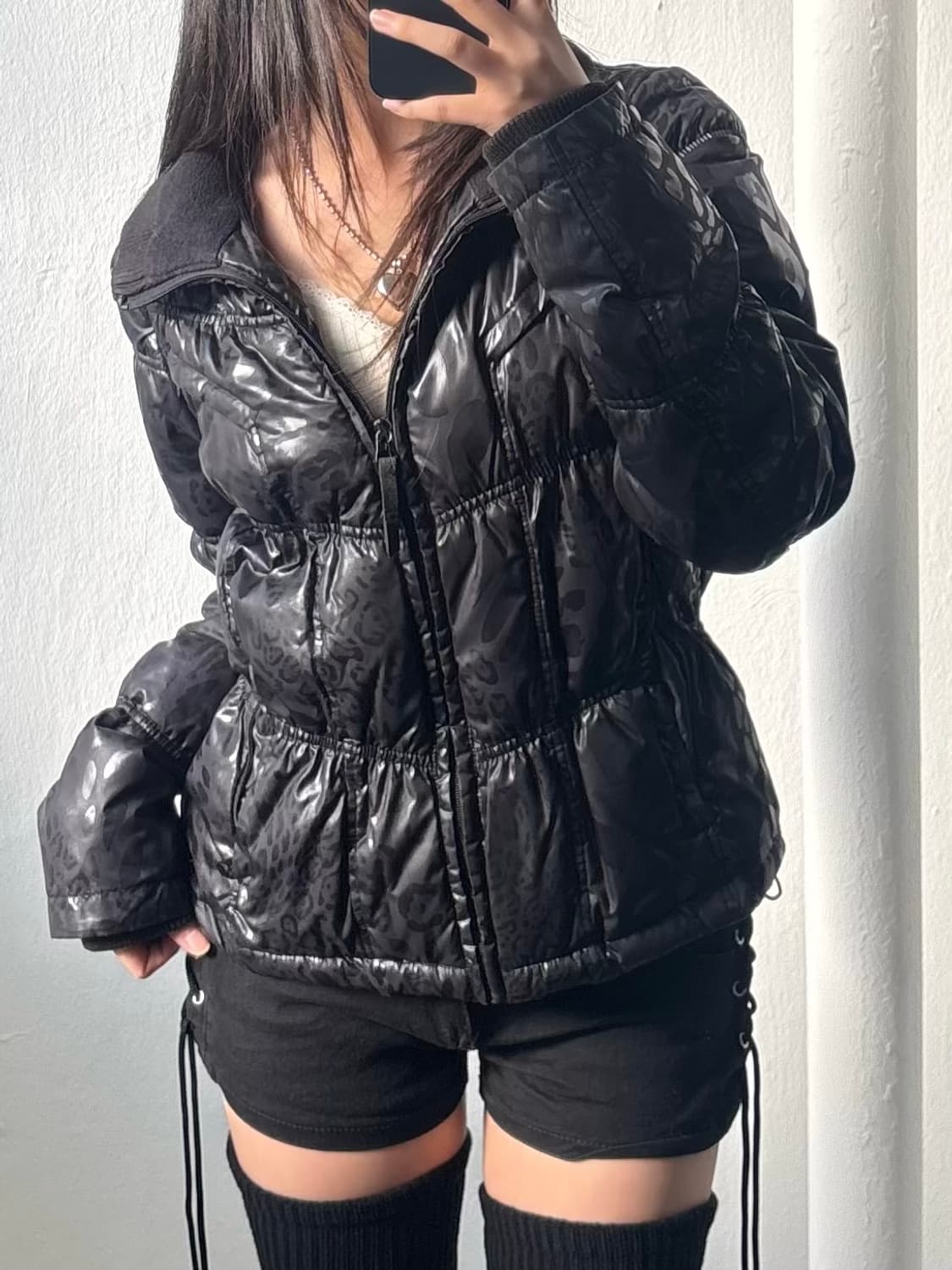 Tomboy Jeans Black Leopard Padded Jacket 상품이미지2