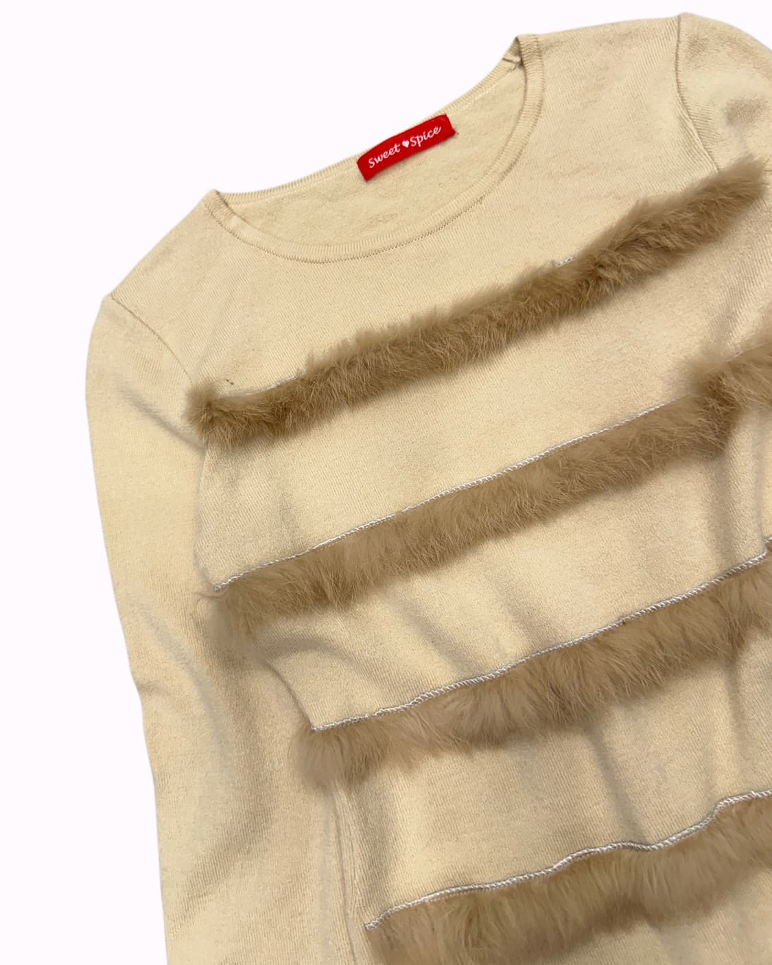 tired fur beige knit 상품이미지3