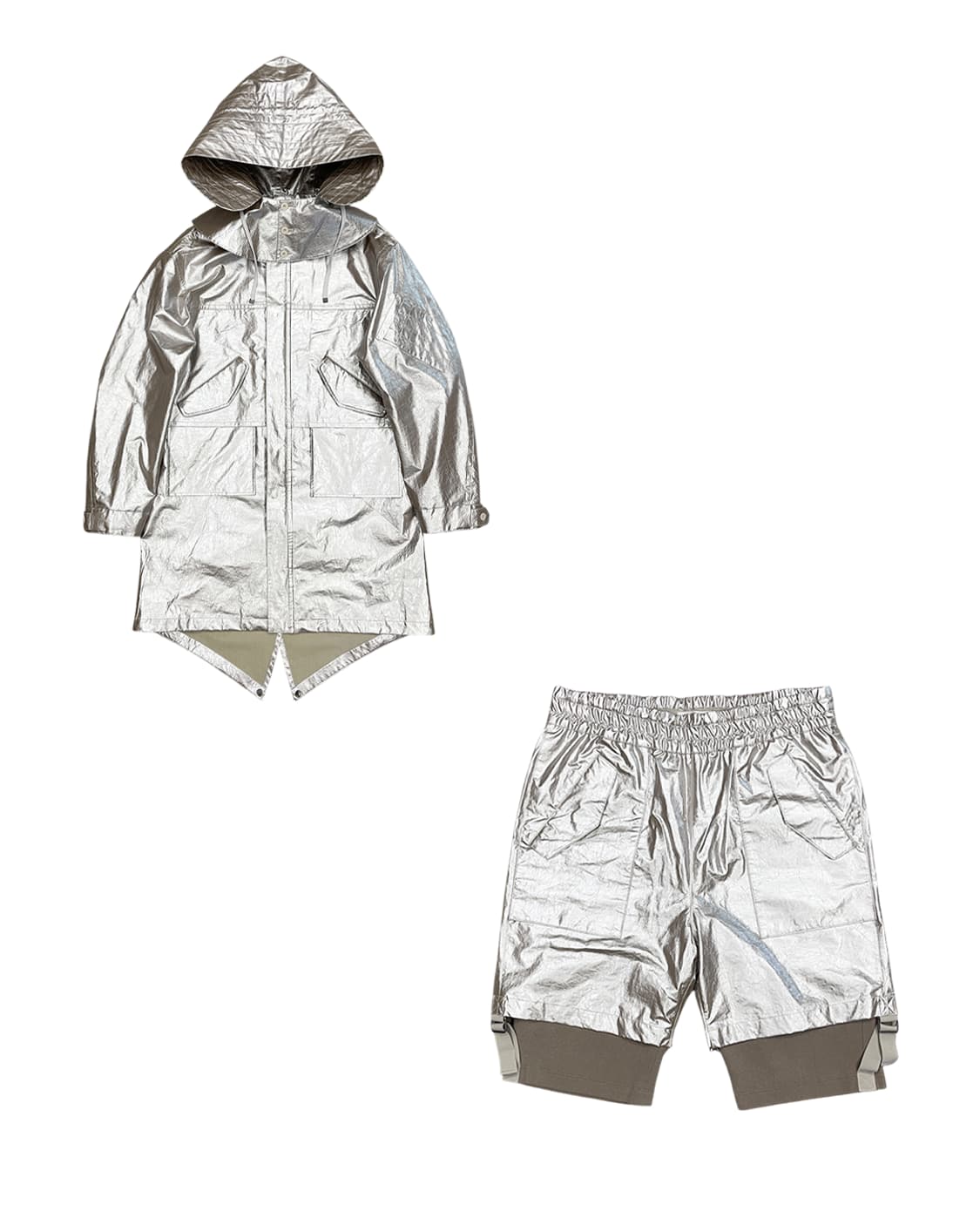 헬무트 랭 17SS 메탈릭 파카 & 하프 팬츠 셋업 상품이미지3