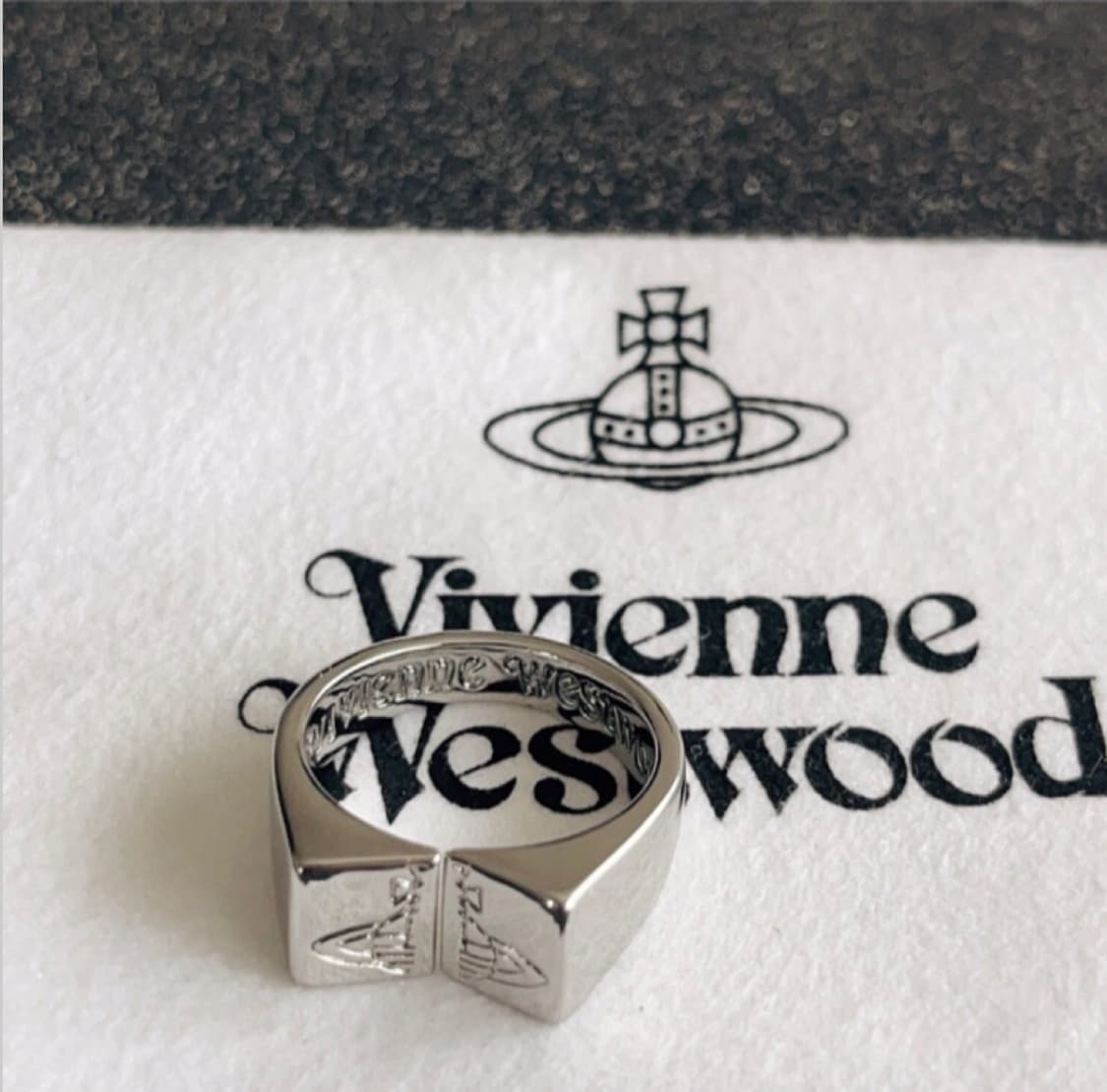 비비안웨스트우드 아카이브 orb 레터링 각인링 반지 상품이미지1
