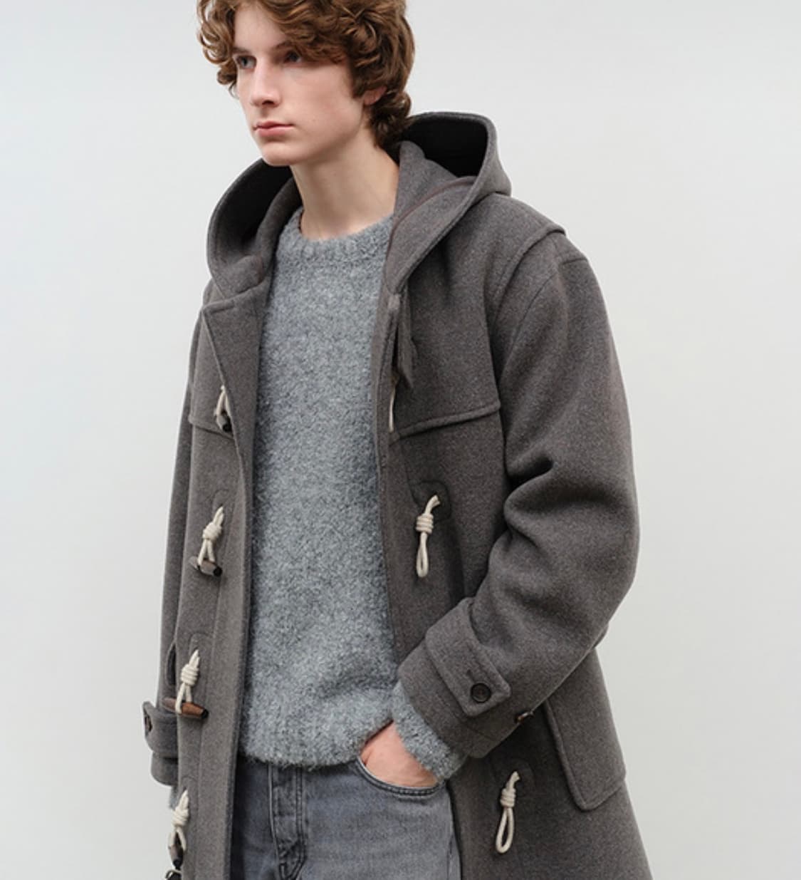 [M] 던스트 클라우드 부클레 스웨터 멜란지 그레이 상품이미지4