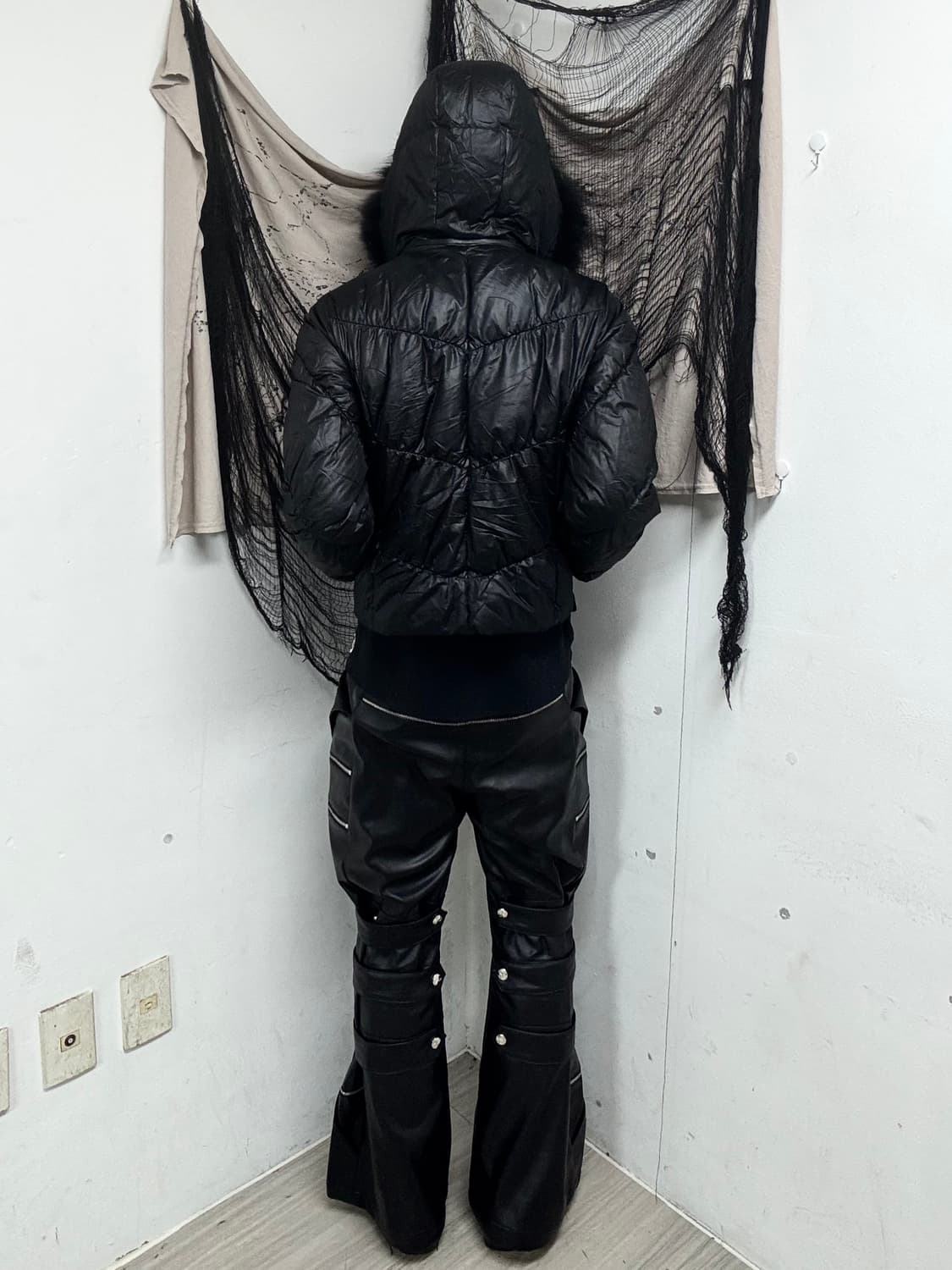 Black Fur Hoodie Black Padding 상품이미지4