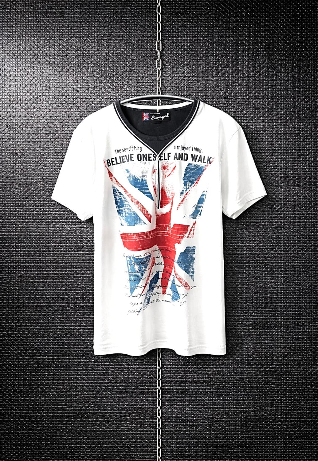 Euroyal 하프집업 레터링 티셔츠 상품이미지1