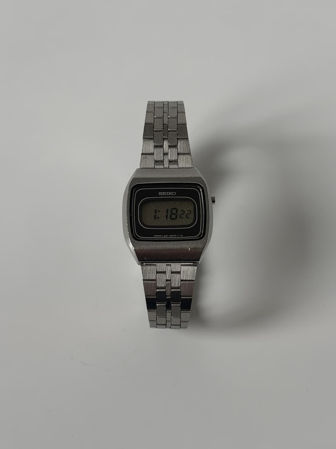 1980년대 빈티지시계 실버 스퀘어 디지털 쿼츠 여성 상품이미지4