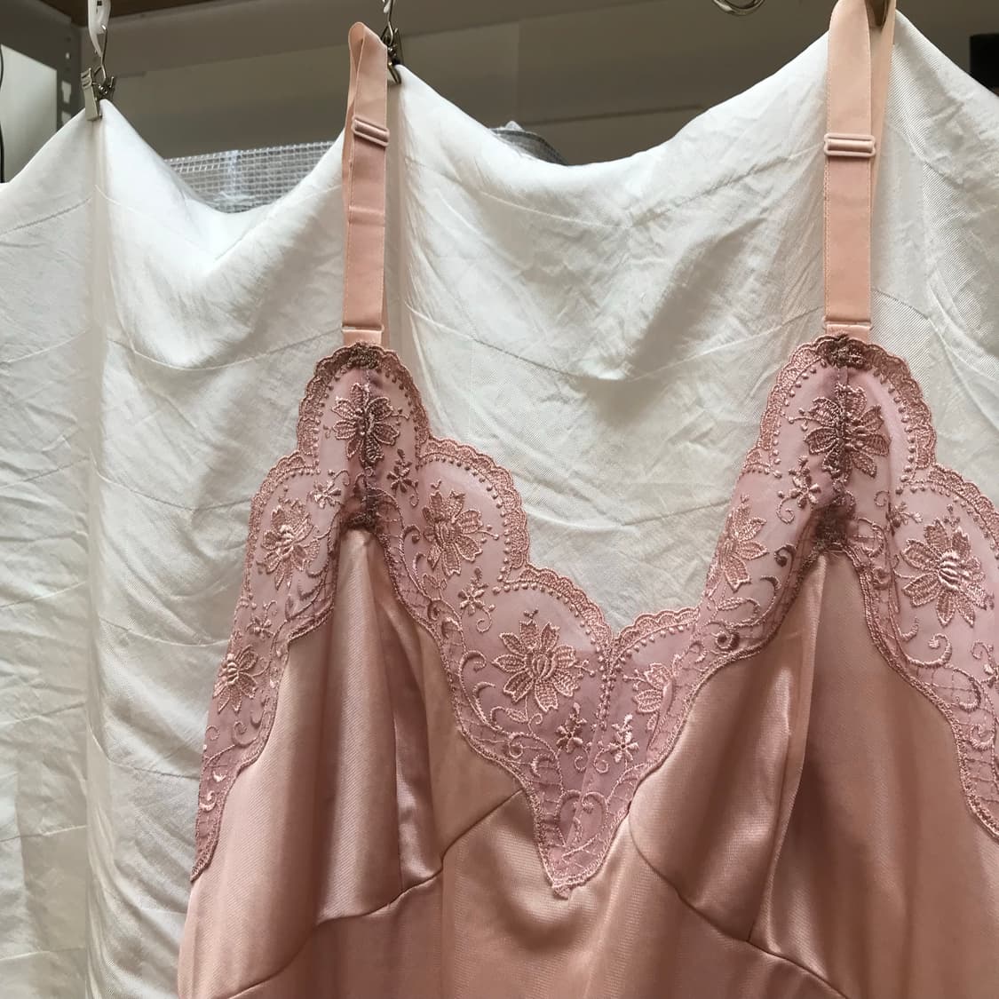 JPN Vintage 로걀 갸루 베이피핑크 슬리브리스 슬립 상품이미지4