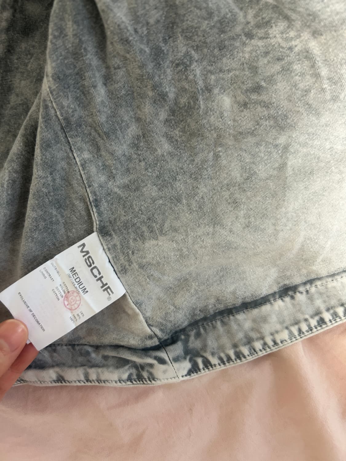 미스치프 블리치드 컷오프 후디 자켓 블리치드그레이 M 상품이미지5