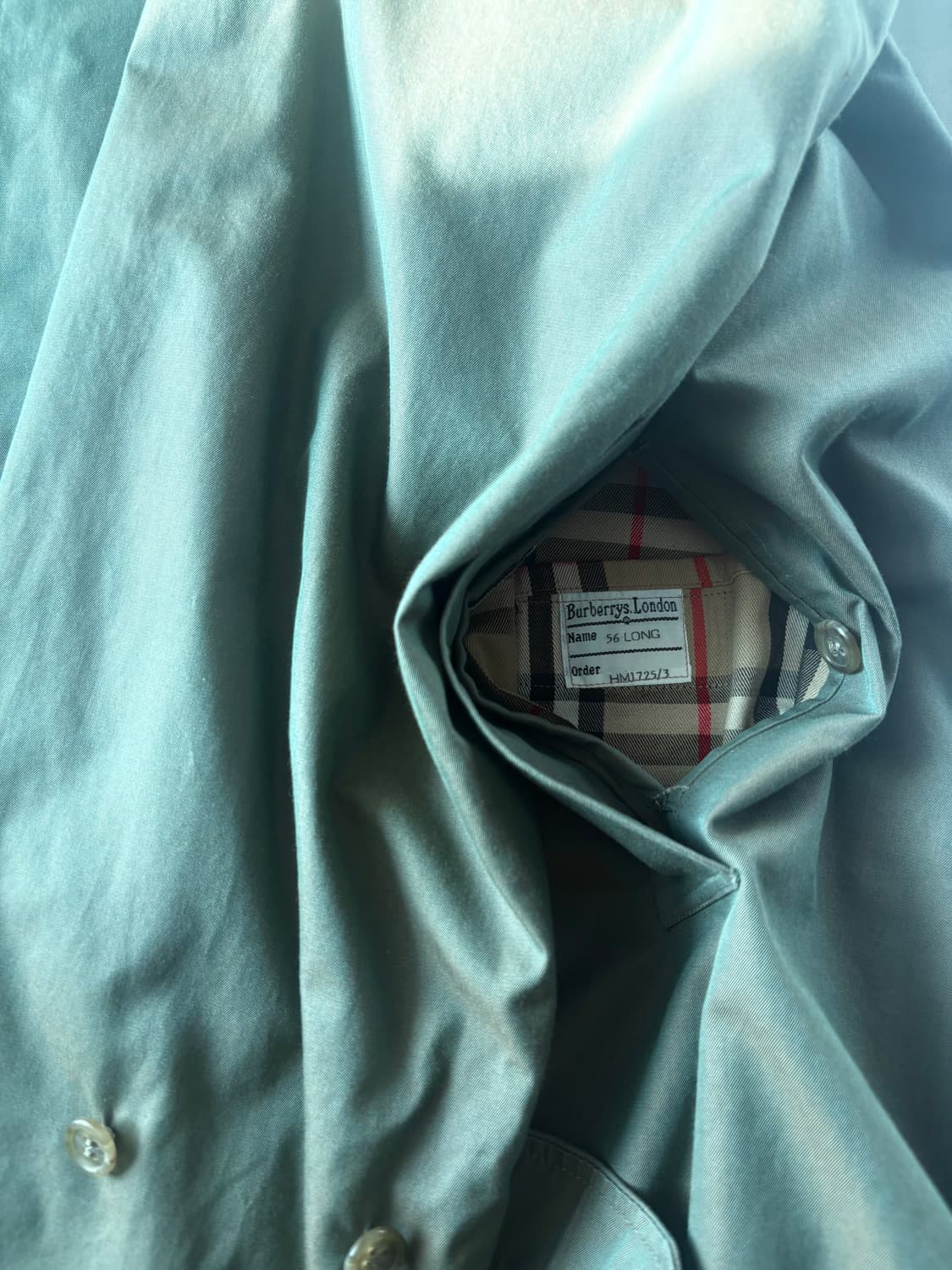Vintage 80s ~90s 버버리 원패널 코튼100% 싱글 코트 상품이미지7