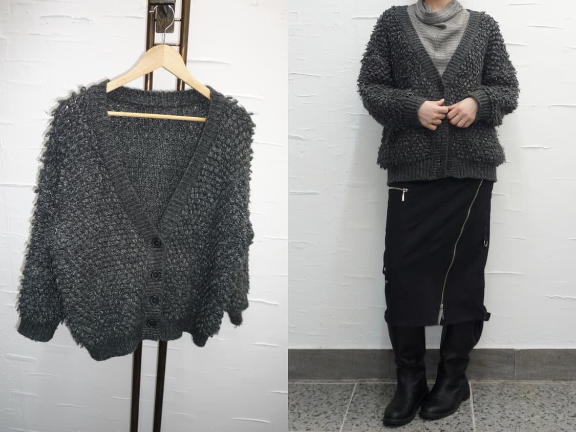 grey fuzzy fur cardigan 상품이미지1