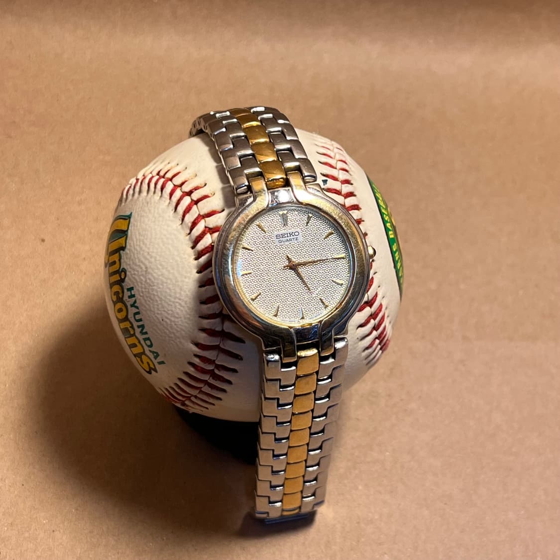 세이코 7N00-F060 빈티지 시계 골드 스파클 다이얼 투톤 상품이미지1